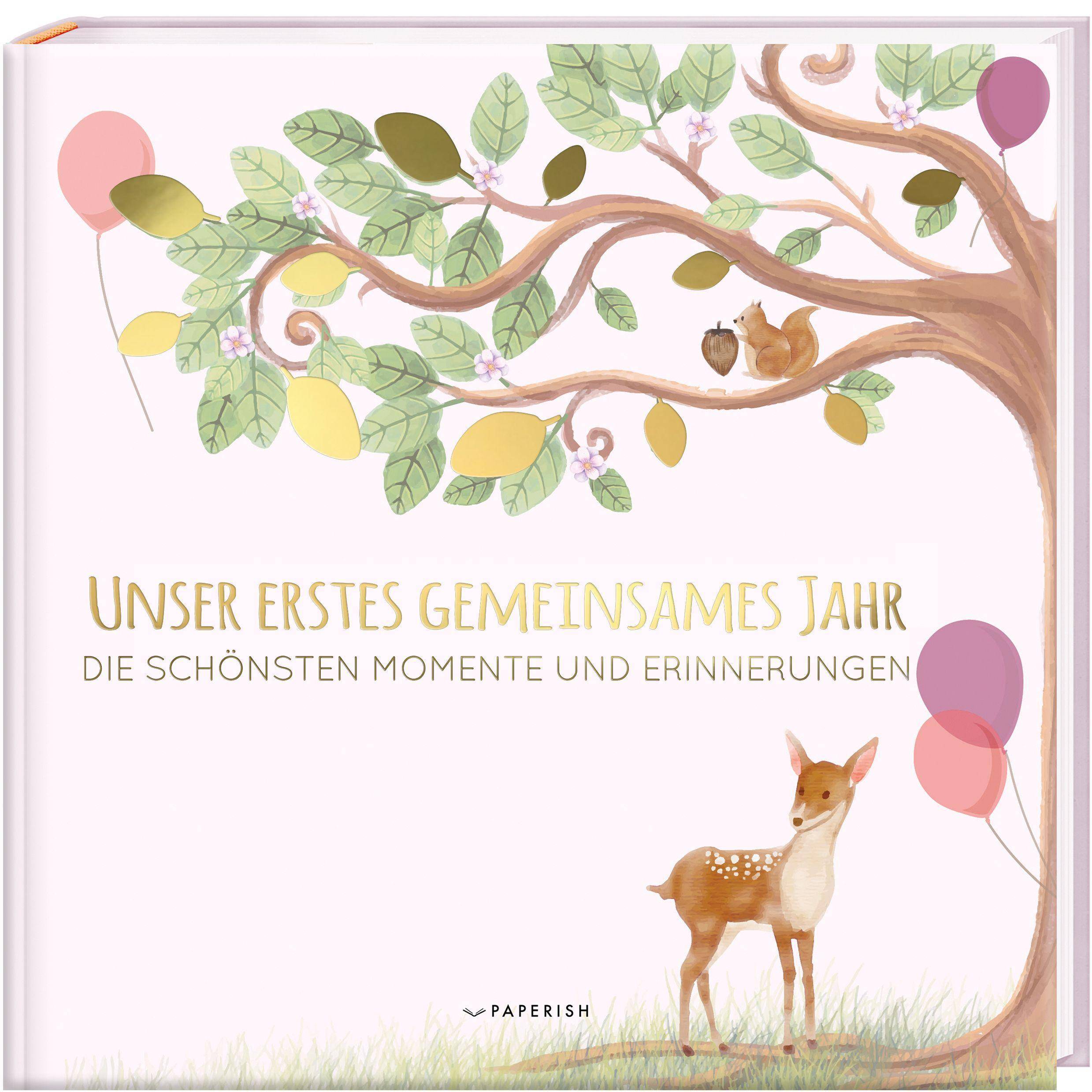 Babyalbum - UNSER ERSTES GEMEINSAMES JAHR (rosé) Die schönsten Momente und Erinnerungen - ein bezauberndes Erinnerungsalbum zur Geburt (Babybuch zum