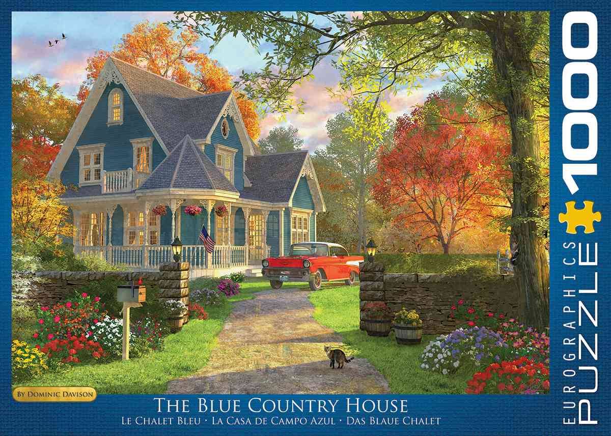 Eurographics 6000-0978 - Das blaue Landhaus von Dominic Davison, Puzzle Das blaue Chalet, Anzahl Teile: 1000, Maße (B/H): 68 x 48 cm, Eurographics-Pu