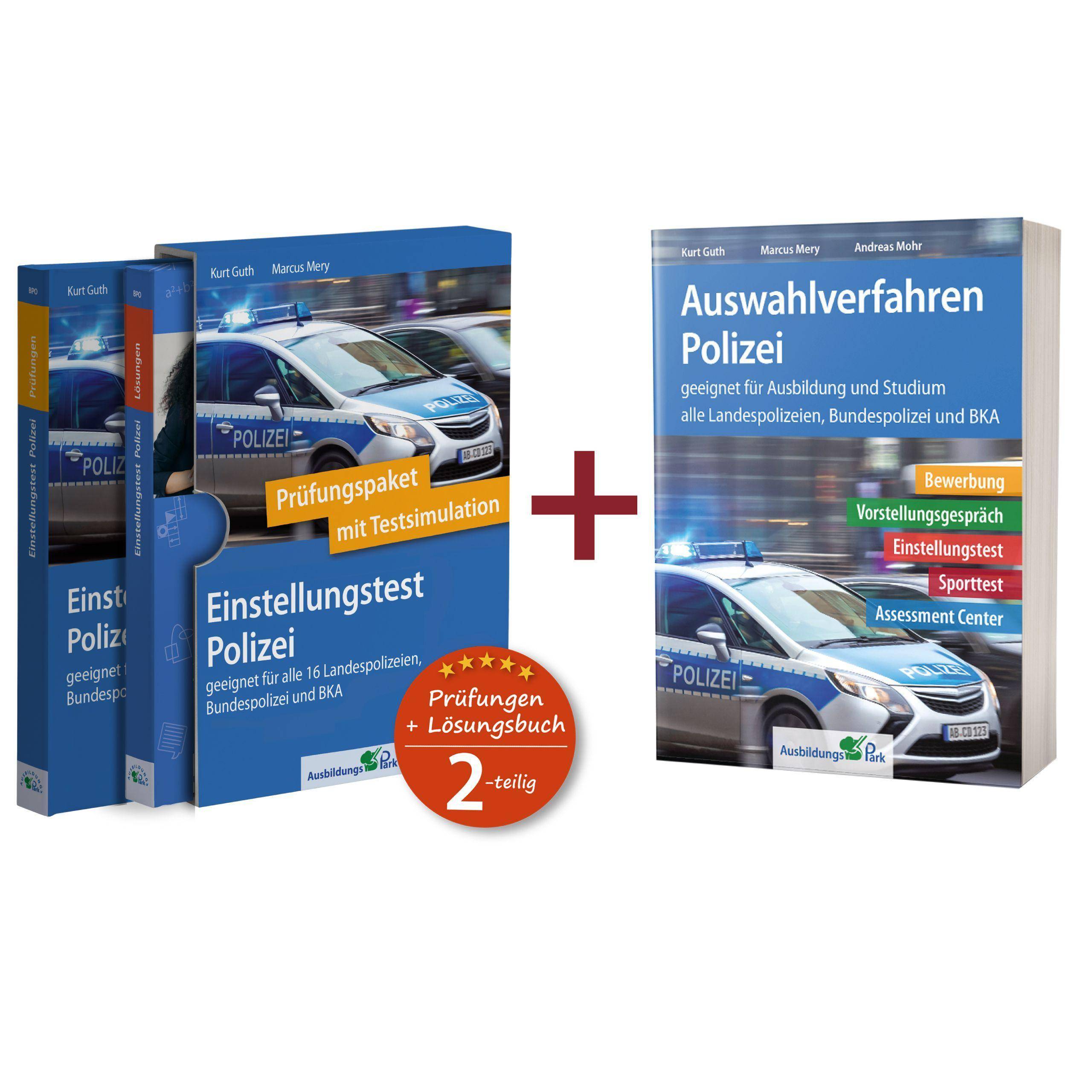 Sparpaket - Einstellungstest + Auswahlverfahren Polizei, 2 Teile Alles in einem Paket: Bewerbung, Vorstellungsgespräch, Einstellungstest, Assessment