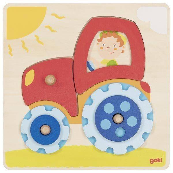 Steckpuzzle Traktor 20 x 20 cm, Sperrholz, 6 Teile