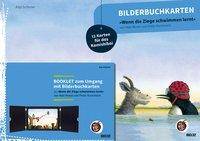 Bilderbuchkarten Wenn die Ziege schwimmen lernt von Neele Moost und Pieter Kunstreich 12 Karten für das Kamishibai, Booklet zum Umgang mit Bilderbu
