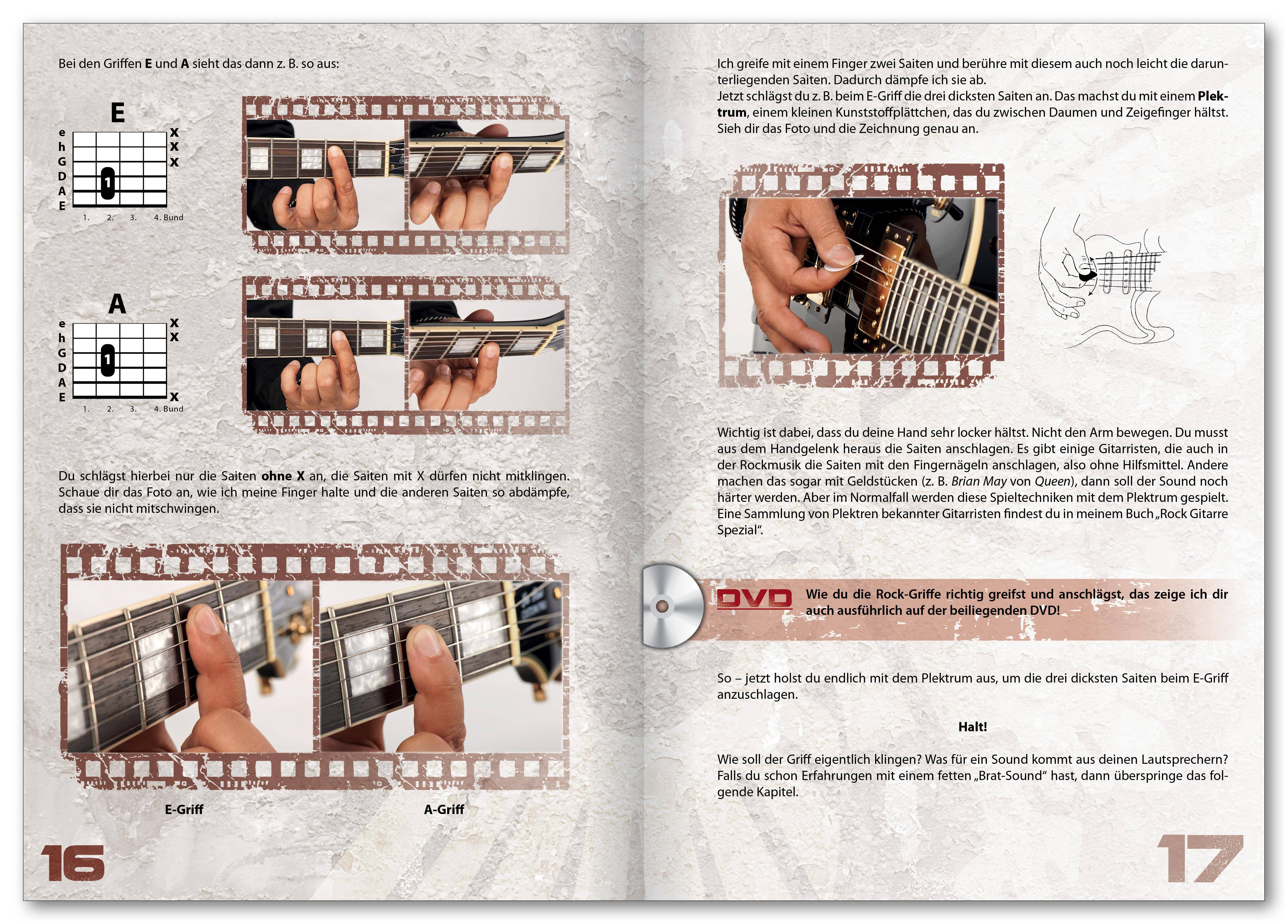 Peter Bursch's Rock Gitarre, mit Audio-CD + DVD Von Null an spielend lernen ganz ohne Noten