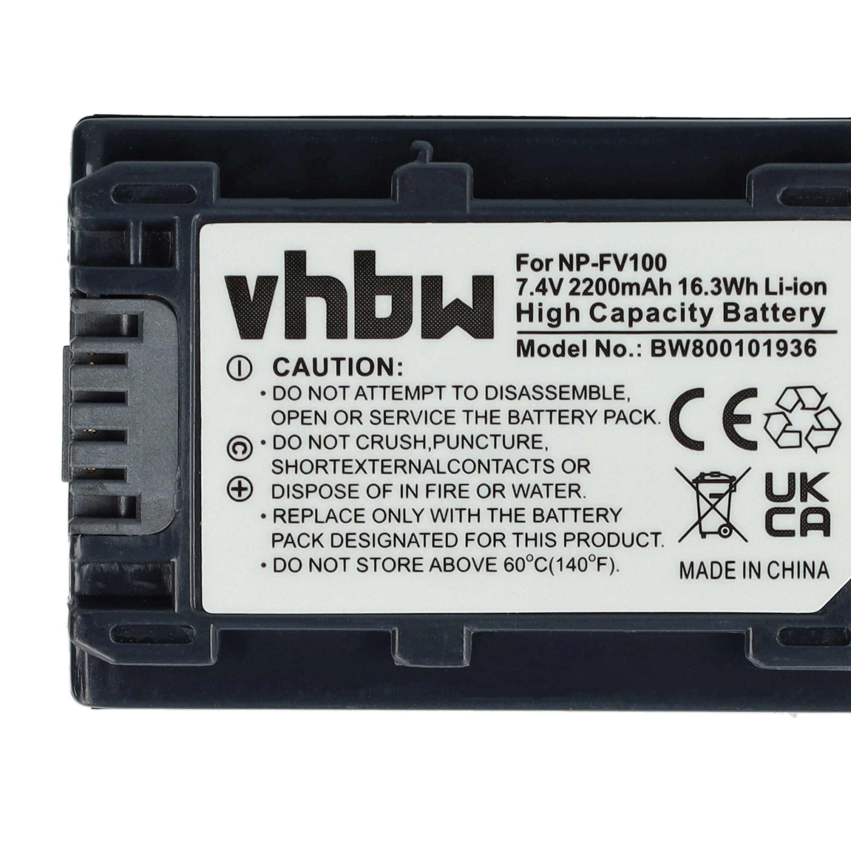 vhbw 2x Akku kompatibel mit Sony DCR-DVD450E, DCR-DVD610E, DCR-DVD510E Videokamera Camcorder (2200 mAh, 7,2 V, Li-Ion) + Infochip