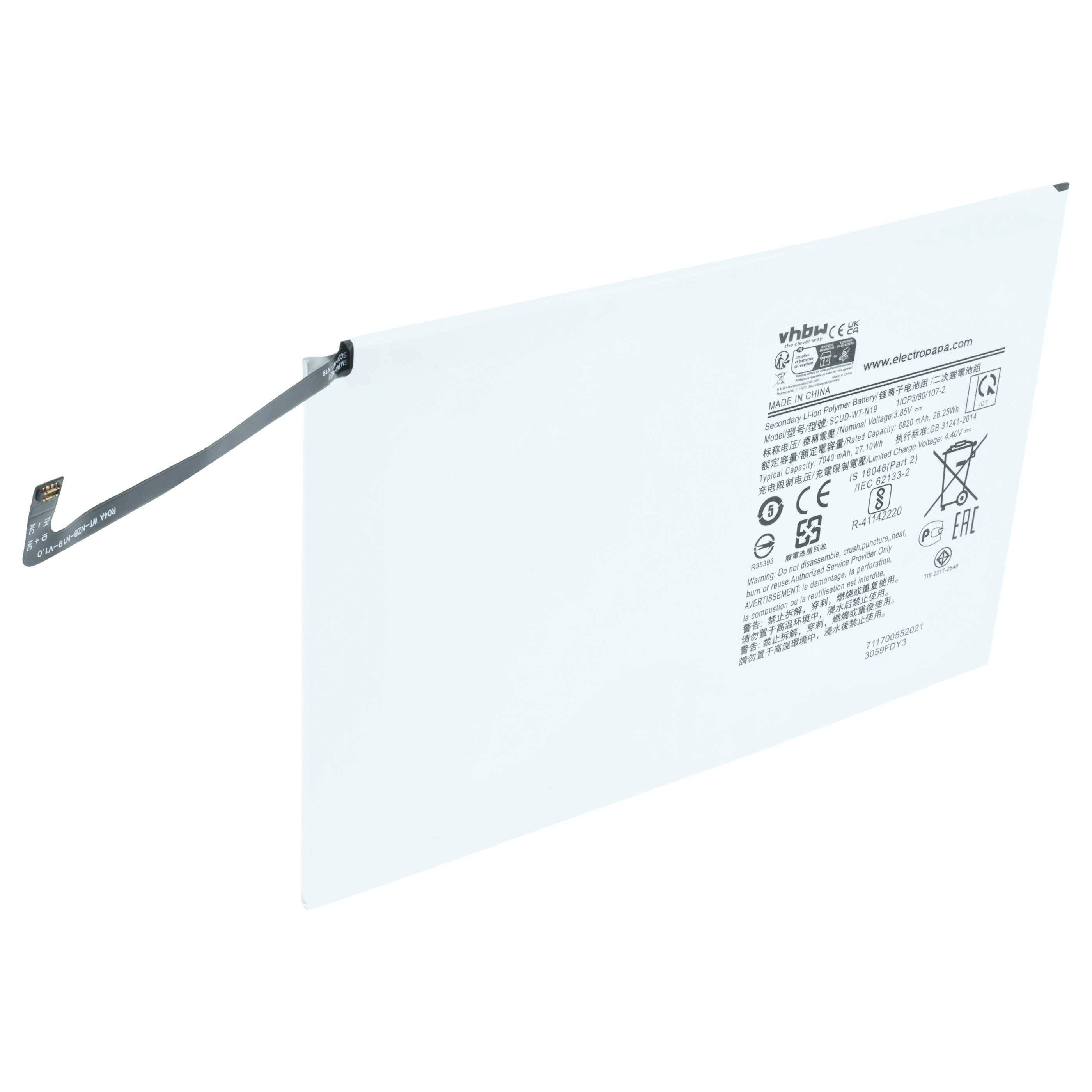 vhbw Akku kompatibel mit Samsung Galaxy Tab A7 10.4 2020 Tablet Pad (6800mAh, 3,85V, Li-Polymer)