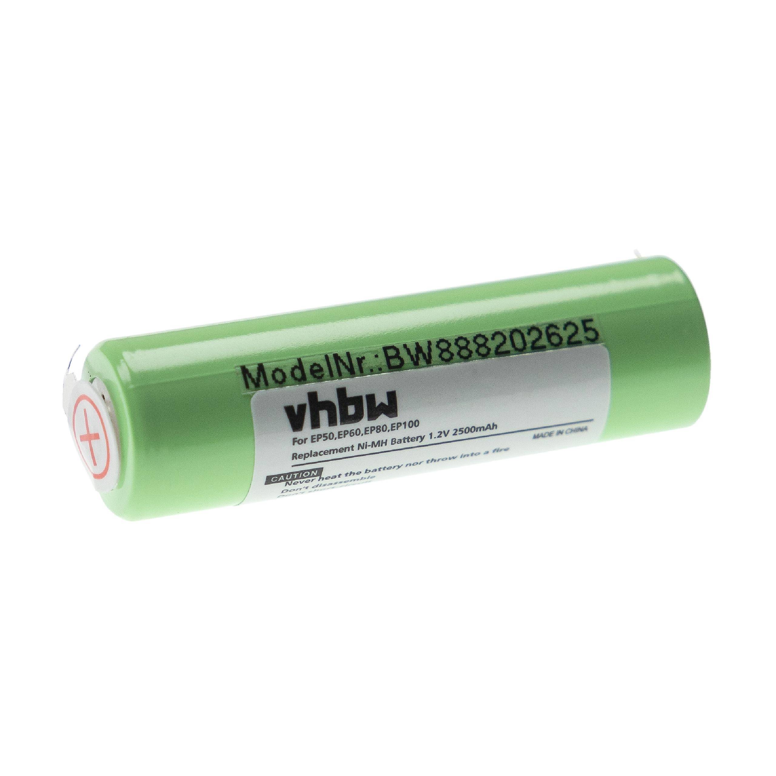 vhbw Akku kompatibel mit Braun Exact Power, EP60, EP80, EP100, EP50 Rasierer (2500 mAh, 1,2 V, NiMH)