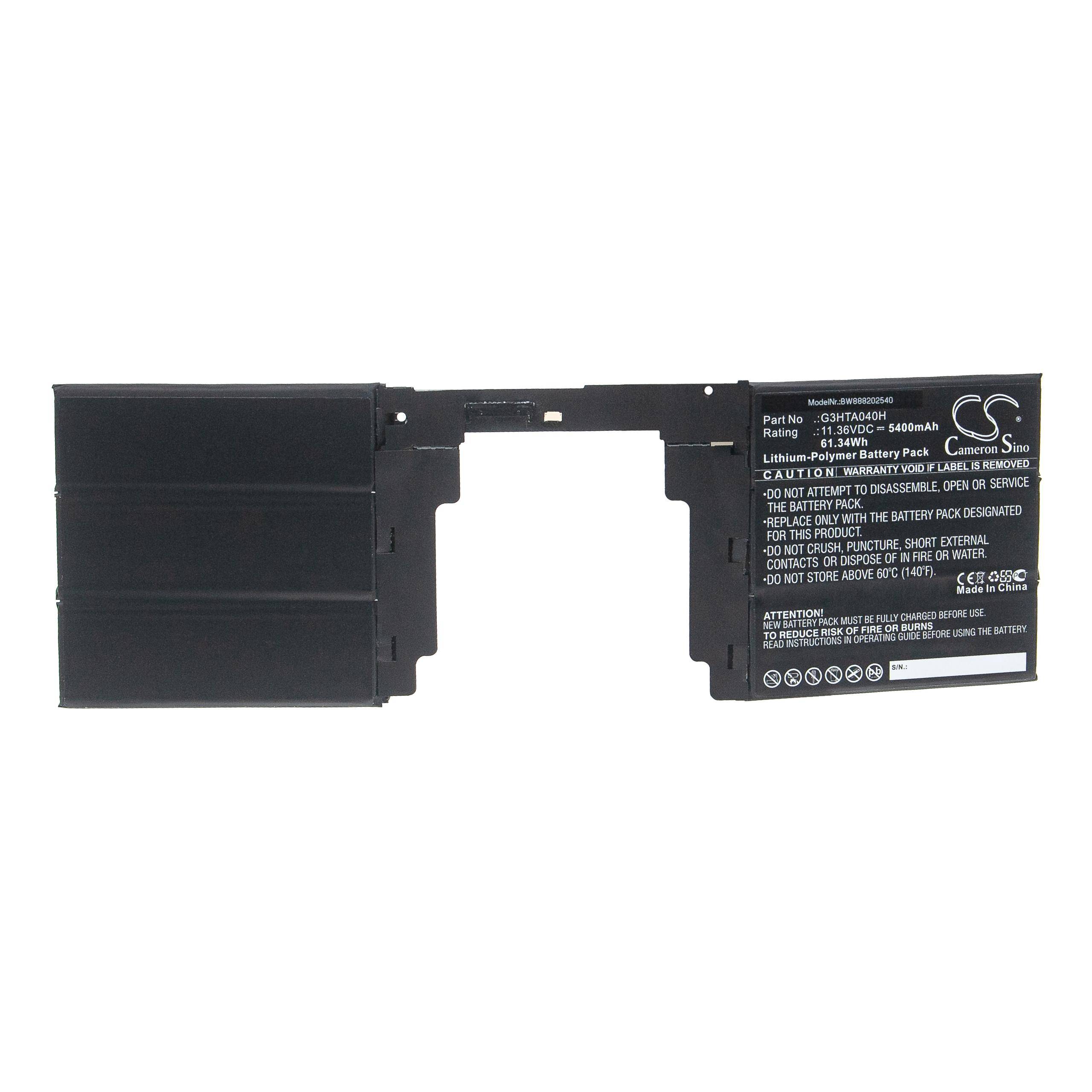 vhbw Akku Ersatz für Microsoft G3HTA040H | für kabellose Tastatur (5400mAh, 11.36V, Li-Polymer)