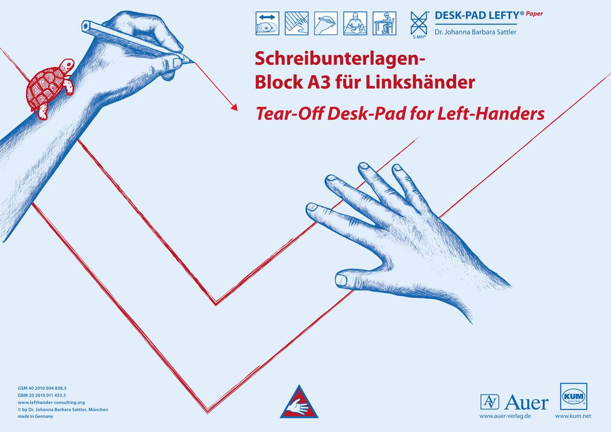 Schreibunterlagen-Block DESK-PAD LEFTY®, DIN A3, für Linkshänder Alle Klassenstufen