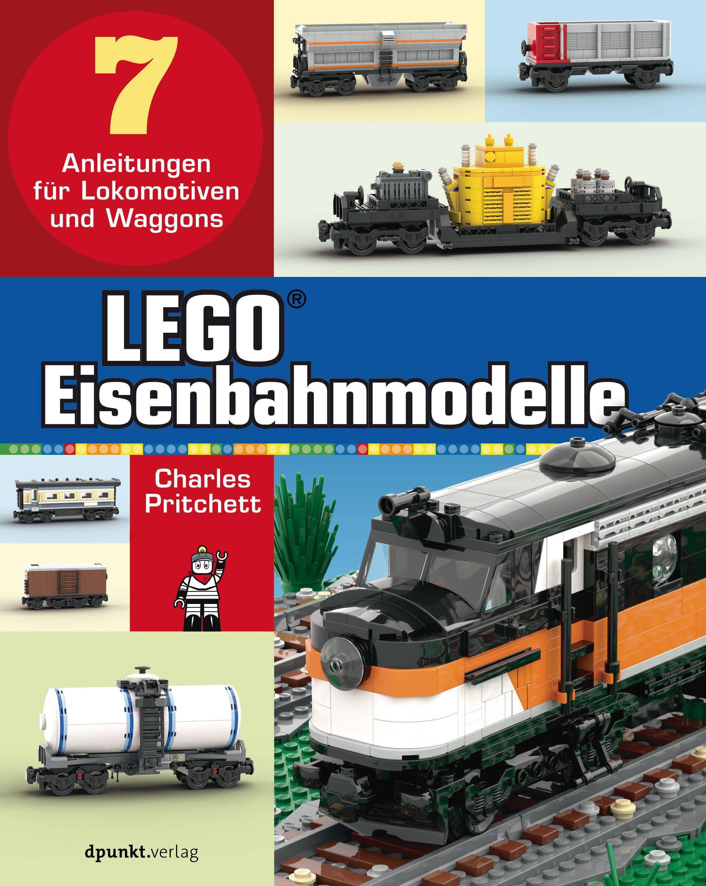 LEGO®-Eisenbahnmodelle 7x Anleitungen für LEGO Lokomotiven und Waggons