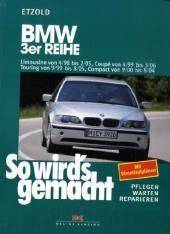 BMW 3er Reihe Limousine von 4/98 bis 2/05, Coupé von 4/99 bis 3/06, Touring von 9/99 bis 8/05, Compact von 9/00 bis 8/04. Mit Stromlaufplänen