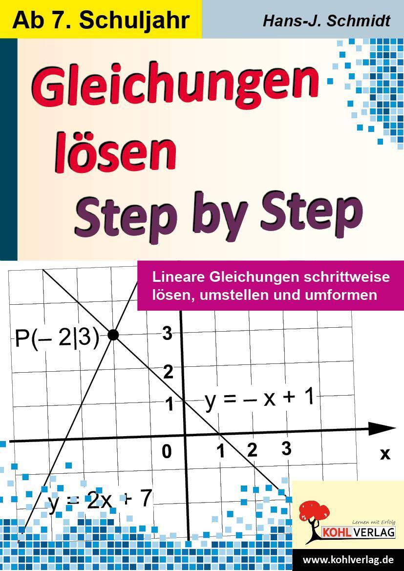 Gleichungen lösen - Step by Step Lineare Gleichungen schrittweise lösen, umstellen und umformen. Ab 7. Schuljahr
