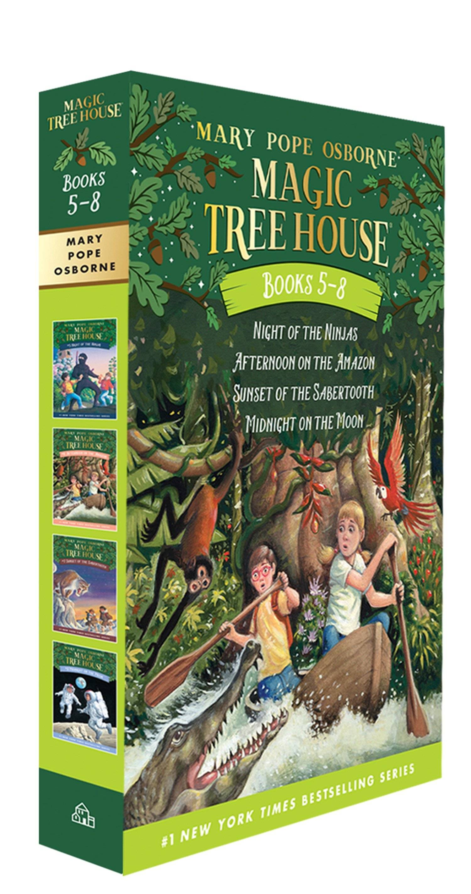 Magic Tree House Books 5-8 Boxed Set Night of the Ninjas, Afternoon on the Amazon, Sunset of the Sabertooth, Midnight on the Moon