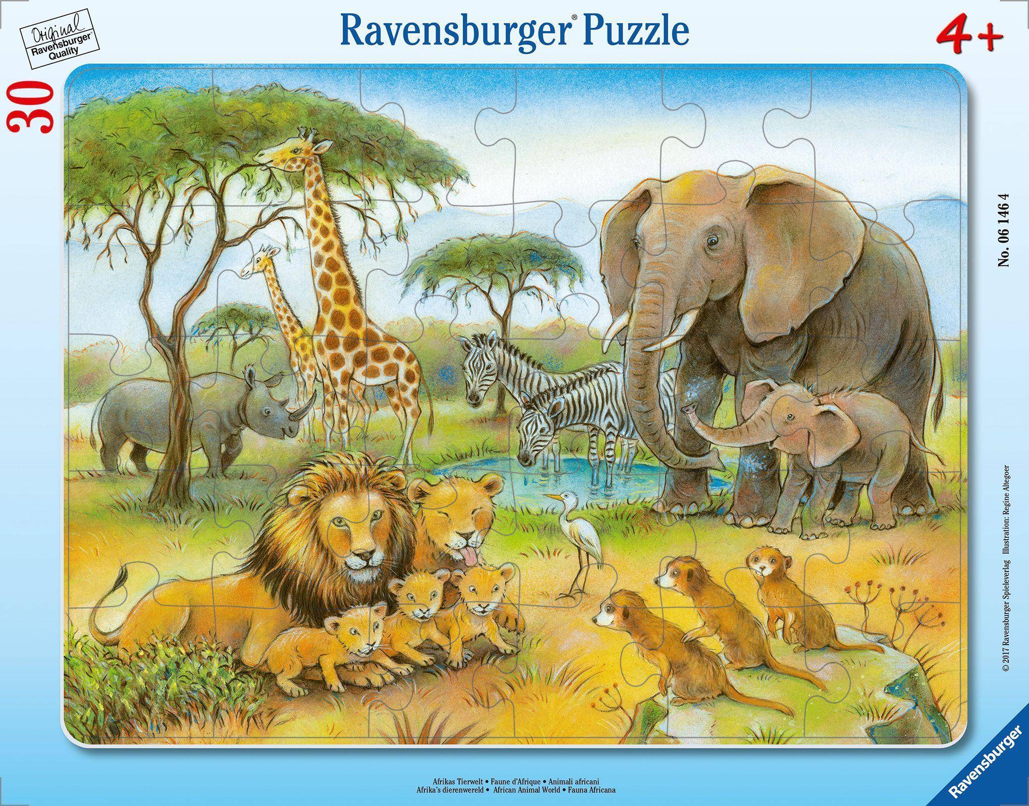 Afrikas Tierwelt (Kinderpuzzle) Anzahl Teile: 30, Rahmenpuzzle