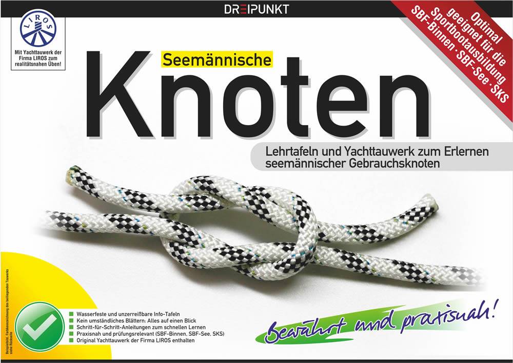 Seemännische Knoten, Box Lehrtafeln und Yachttauwerk zum Erlernen seemännischer Gebrauchsknoten. Optimal geeignet für die Sportbootausbildung SBF