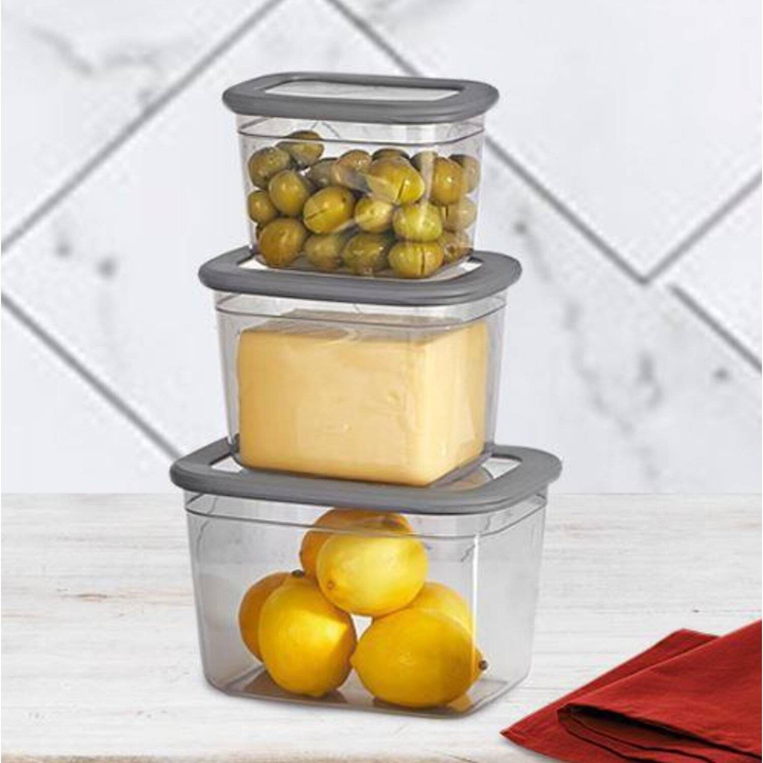 Vip Ahmet Frischhaltedose Organizer Behälter 3er-Set 800ml 1300ml 2300ml Vorratsbehälter stapelbar Motiv 2