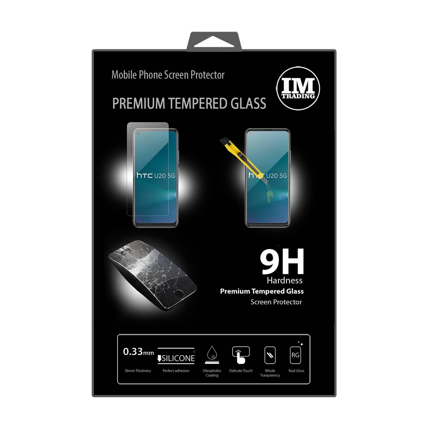 cofi1453® Schutzglas 9H für HTC DESIRE U20 5G Displayschutzfolie Schutzfolie Passgenau