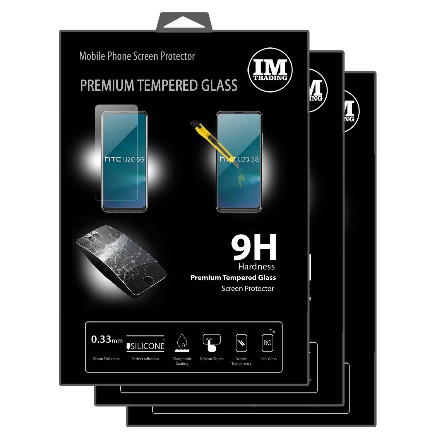 cofi1453® 3 Stück Schutzglas 9H für HTC DESIRE U20 5G Displayschutzfolie Schutzfolie Passgenau