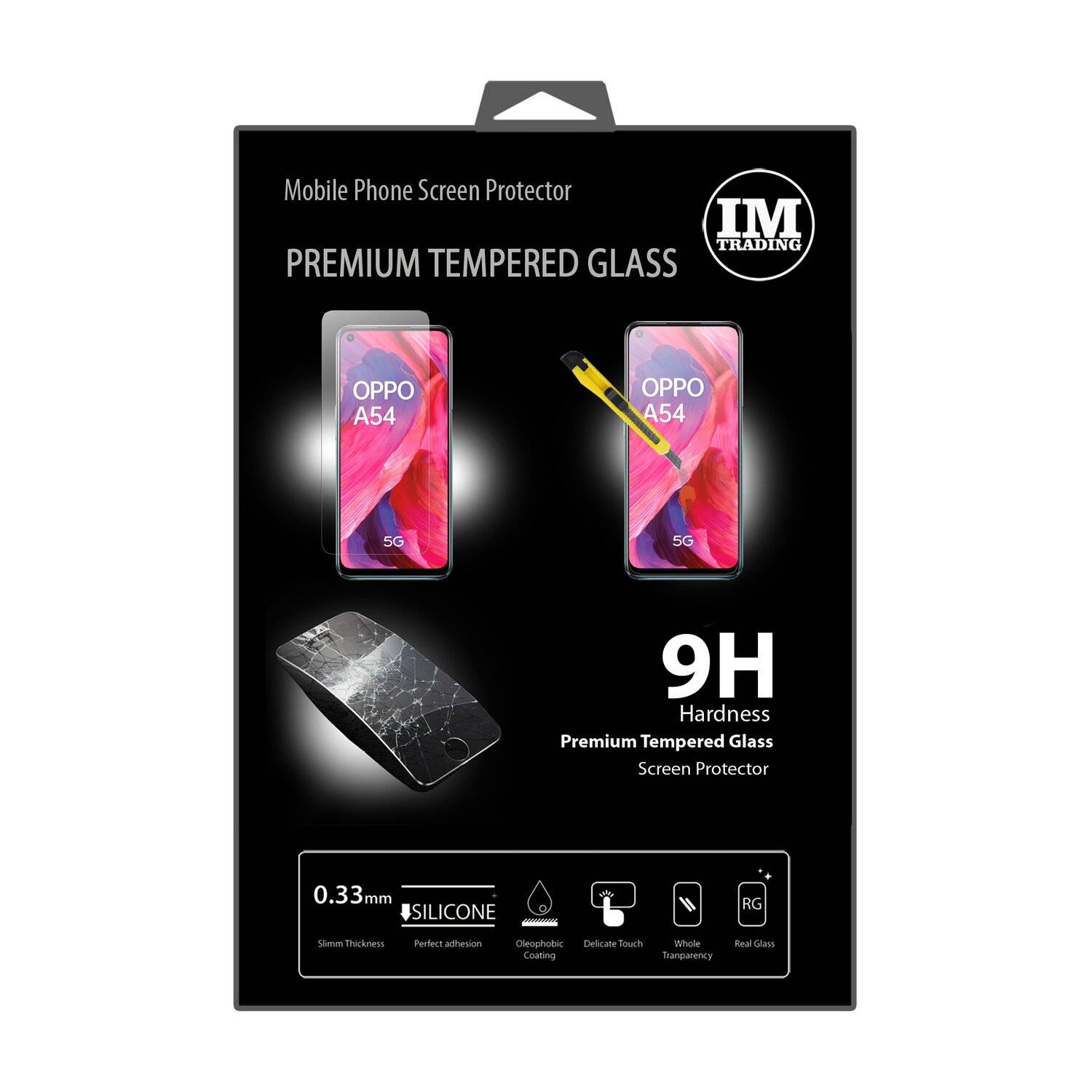 cofi1453® Schutzglas 9H für Oppo A54 5G Displayschutzfolie Schutzfolie Passgenau Glas