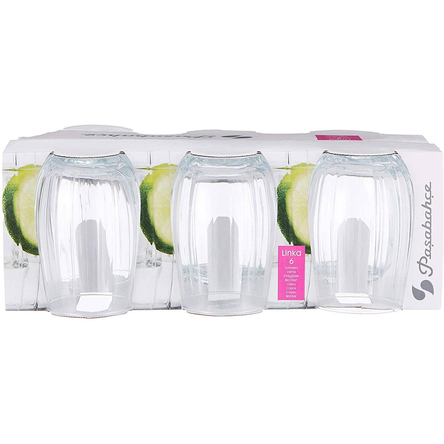 Pasabahce Linka 420415 6-Teilig Trinkglas 380 CC Su Bardagi Gläser Wassergläser Soda Becher Cocktail Saftgläser