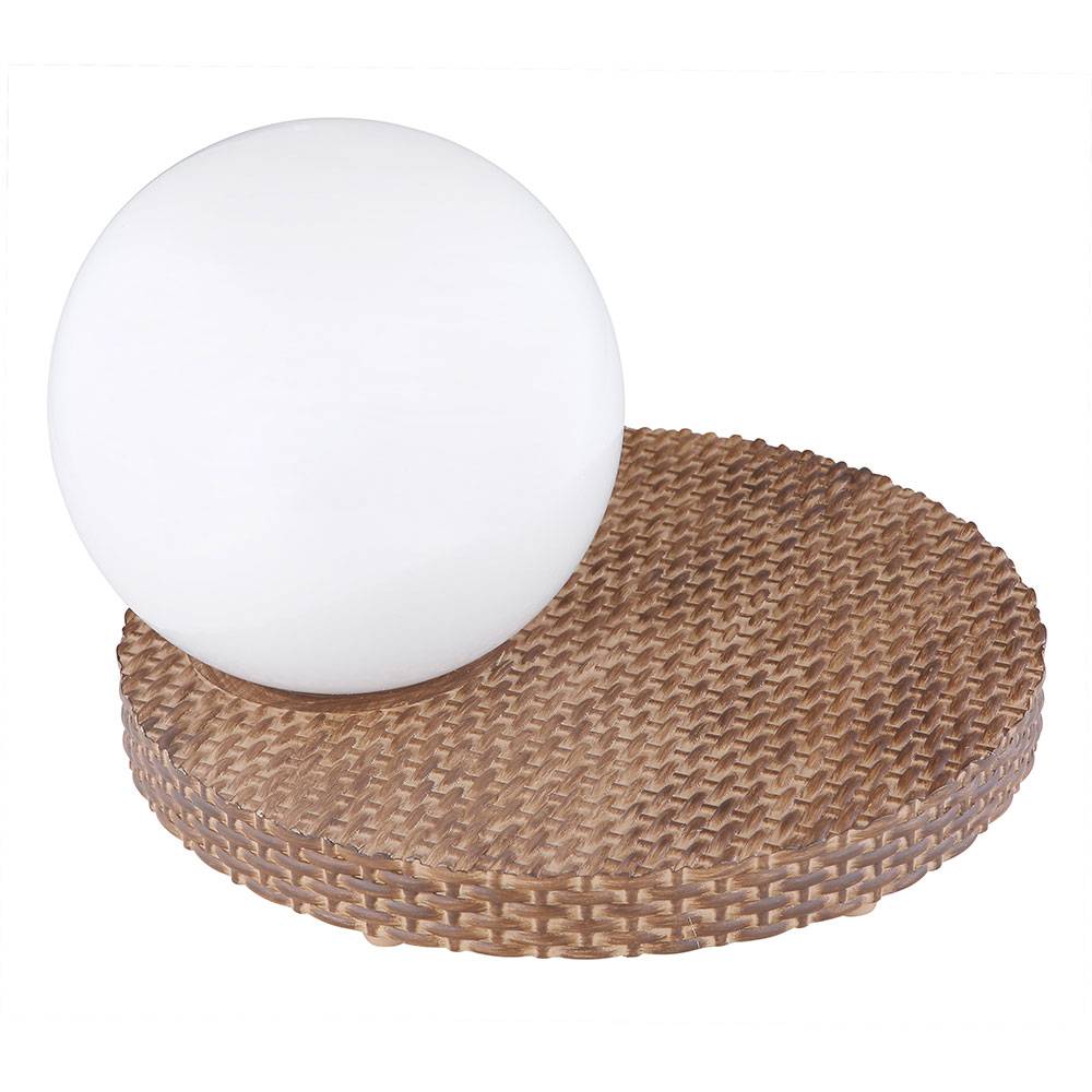 Solar Terrassendeko Outdoor Tisch Solar Windlicht für Außen Solarlampe Rattan Optik Solarkugel Garten Deko Balkon, hellgrau weiß, 1x LED, LxH 20x17
