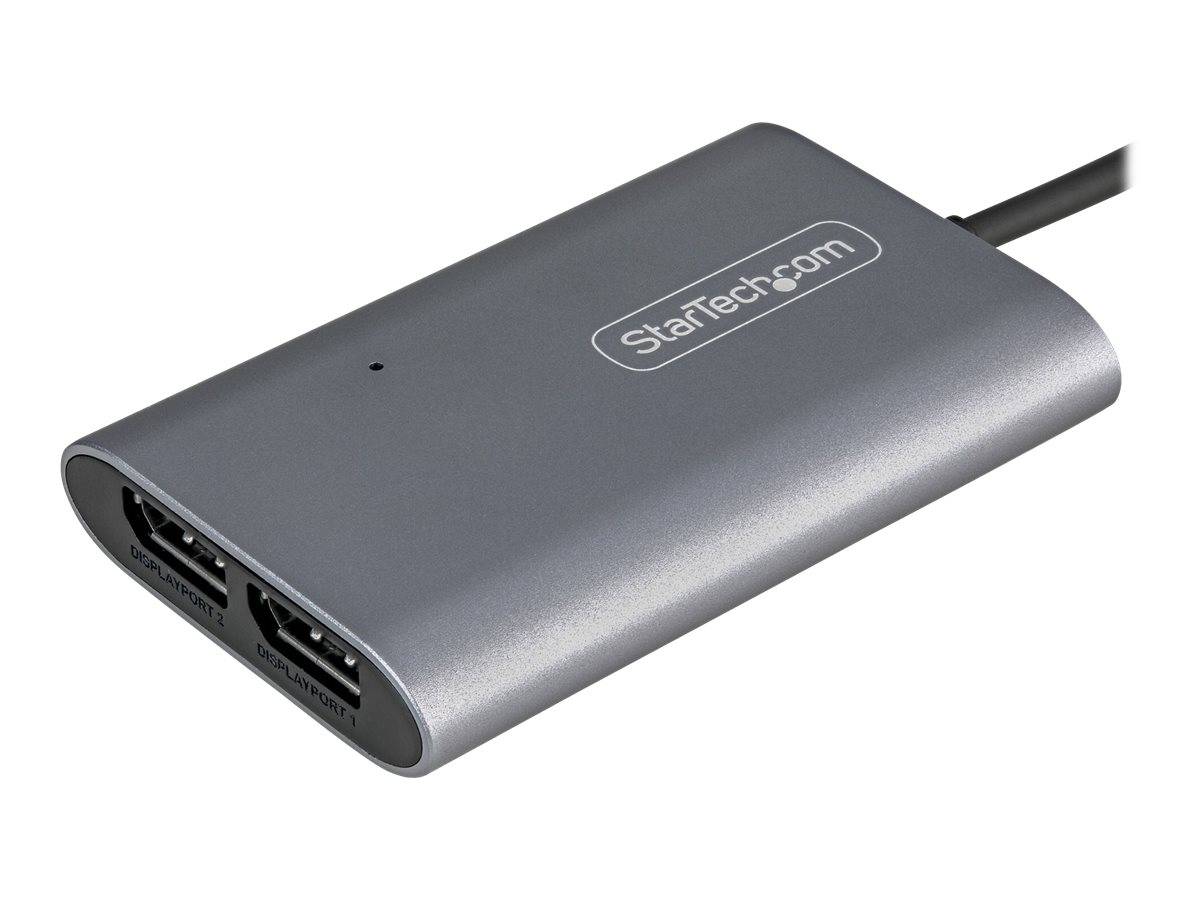 StarTech.com Thunderbolt 3 auf Dual DisplayPort Adapter DP 1.4 - Dual 4K 60Hz oder Single 8K/5K TB3 zu DP Adapter - Mac/