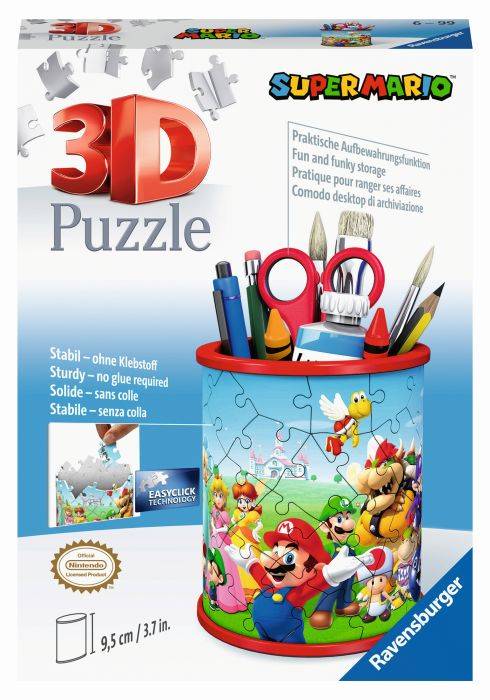 Ravensburger 3D Puzzle Utensilo Super Mario 11255 - 54 Teile - Stiftehalter für Super Mario Fans ab 6 Jahren Erlebe Puzzeln in der 3. Dimension