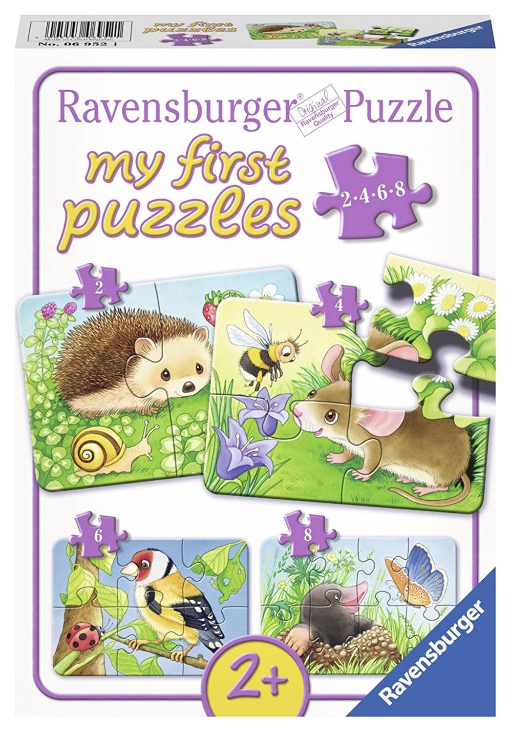 Ravensburger 069521 - my first puzzles, Süße Gartenbewohner!, Kinderpuzzle 4 Puzzles mit 2,4,6,8 Teile, my first puzzles