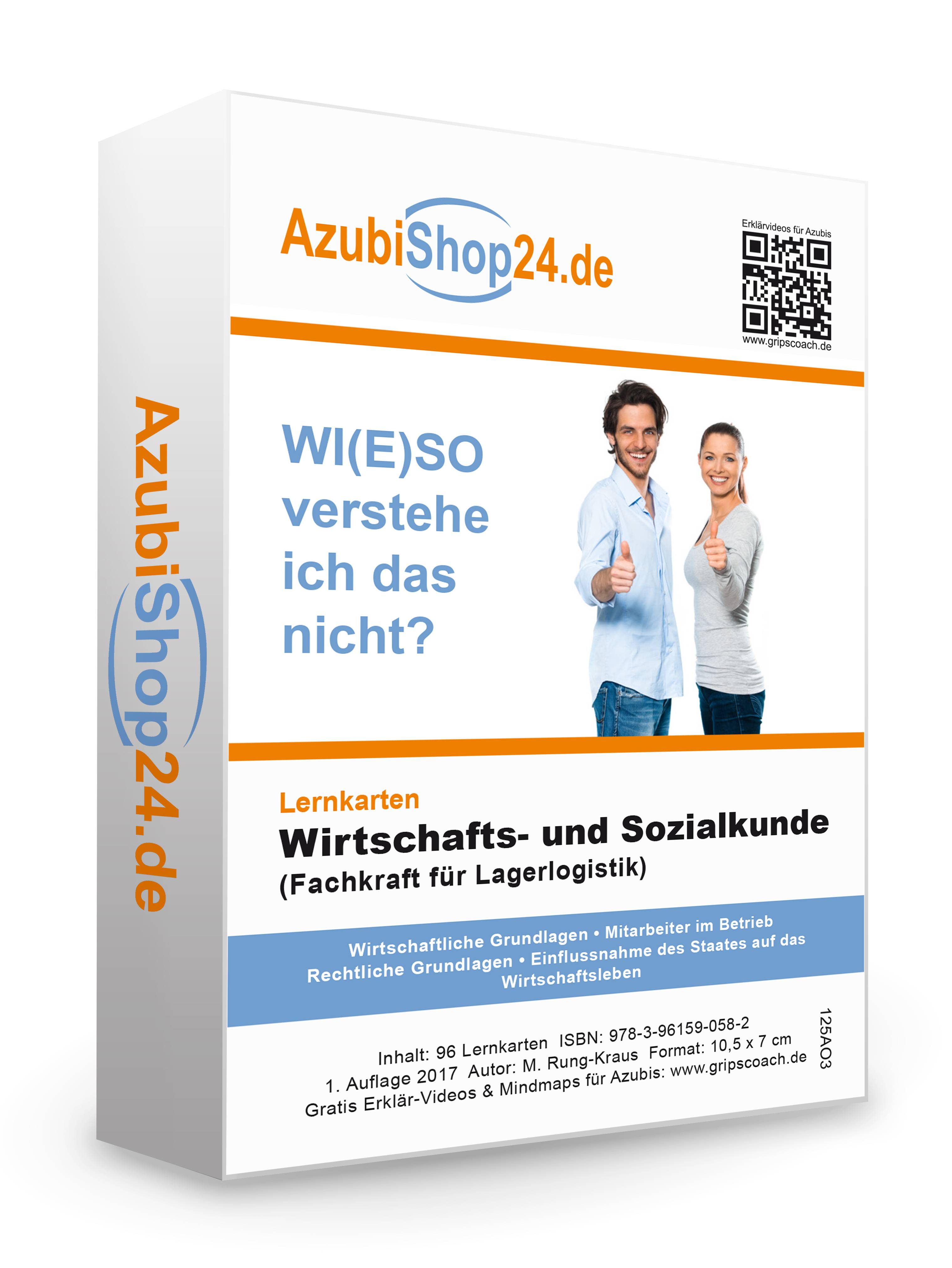 AzubiShop24.de Prüfungsvorbereitung WISO Prüfung WISO Wirtschafts- und Sozialkunde Fachkraft für Lagerlogistik Lernkarten Wiso Prüfungswissen Prü
