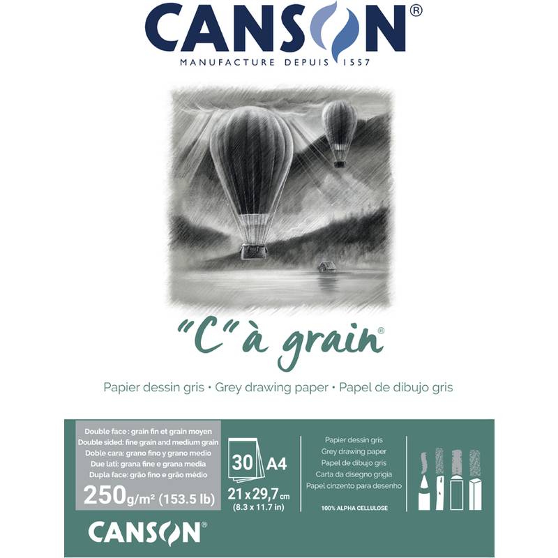 CANSON Zeichenpapierblock "C" à grain Couleur, grau meliert