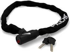 FISCHER Ketten-Fahrradschloss Neopren, mit Schlüssel Kette aus hochfestem gehärtetem Stahl, Durchmesser: 6 mm,