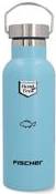FISCHER Fahrrad-Trinkflasche Boy, Edelstahl, blau aus leichtem, rostfreiem Edelstahl, mit griffiger