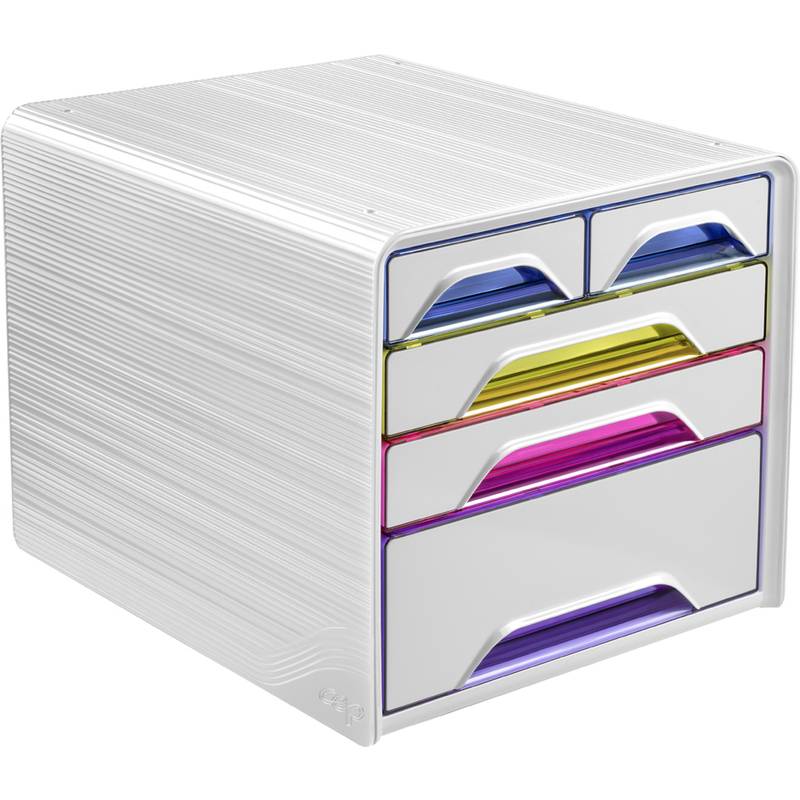 CEP Schubladenbox Smoove HAPPY, 5 Schübe, weiß / bunt