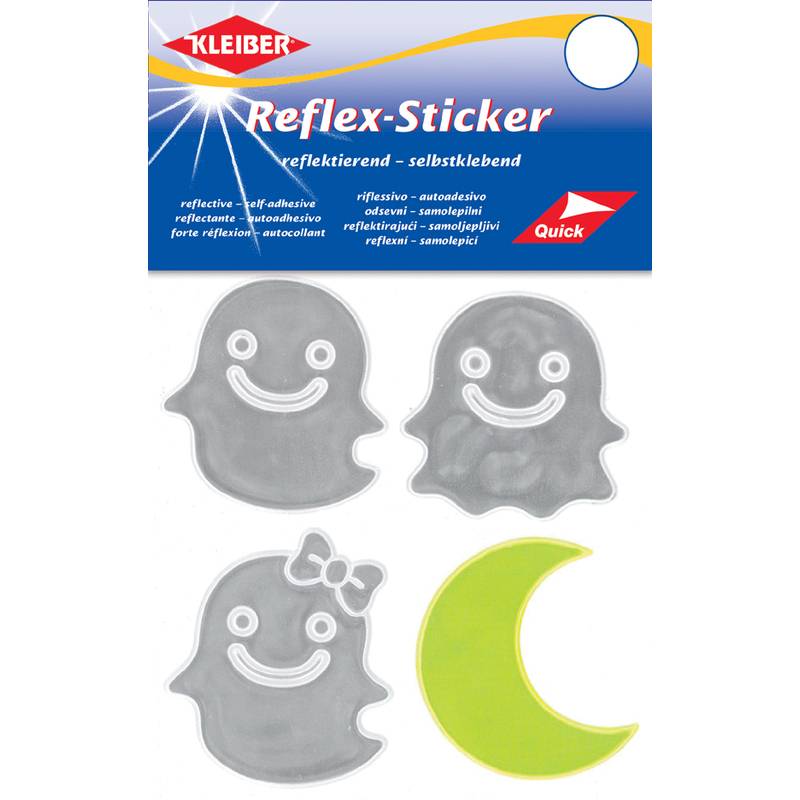 KLEIBER Reflex-Sticker "Gespenst & Mond", silber/gelb