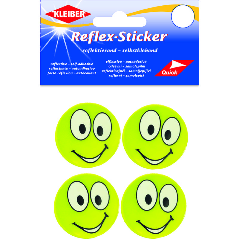 KLEIBER Reflex-Sticker "Happy Face big eyes", gelb