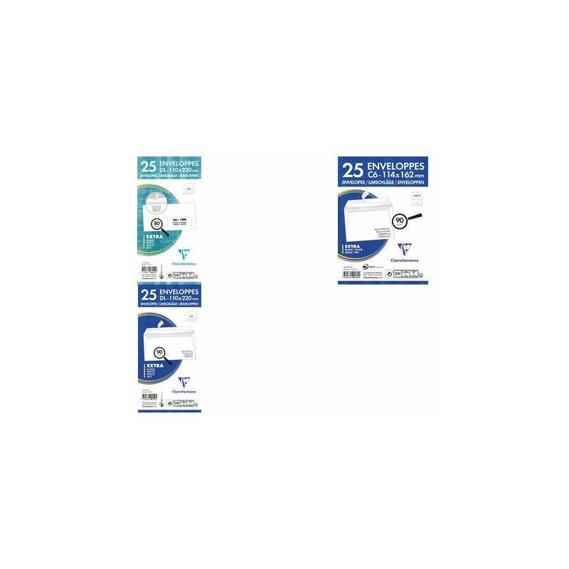 Clairefontaine Briefumschläge, C6, 114 x 162 mm, weiß