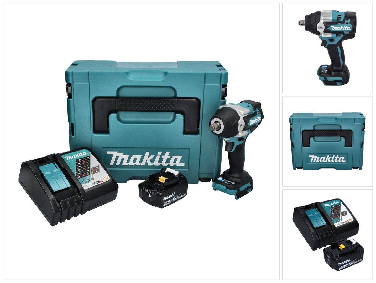 Makita DTW 700 RF1J Akku Schlagschrauber 18 V 700 Nm 1/2" XPT Brushless + 1x Akku 3,0 Ah + Ladegerät + Makpac