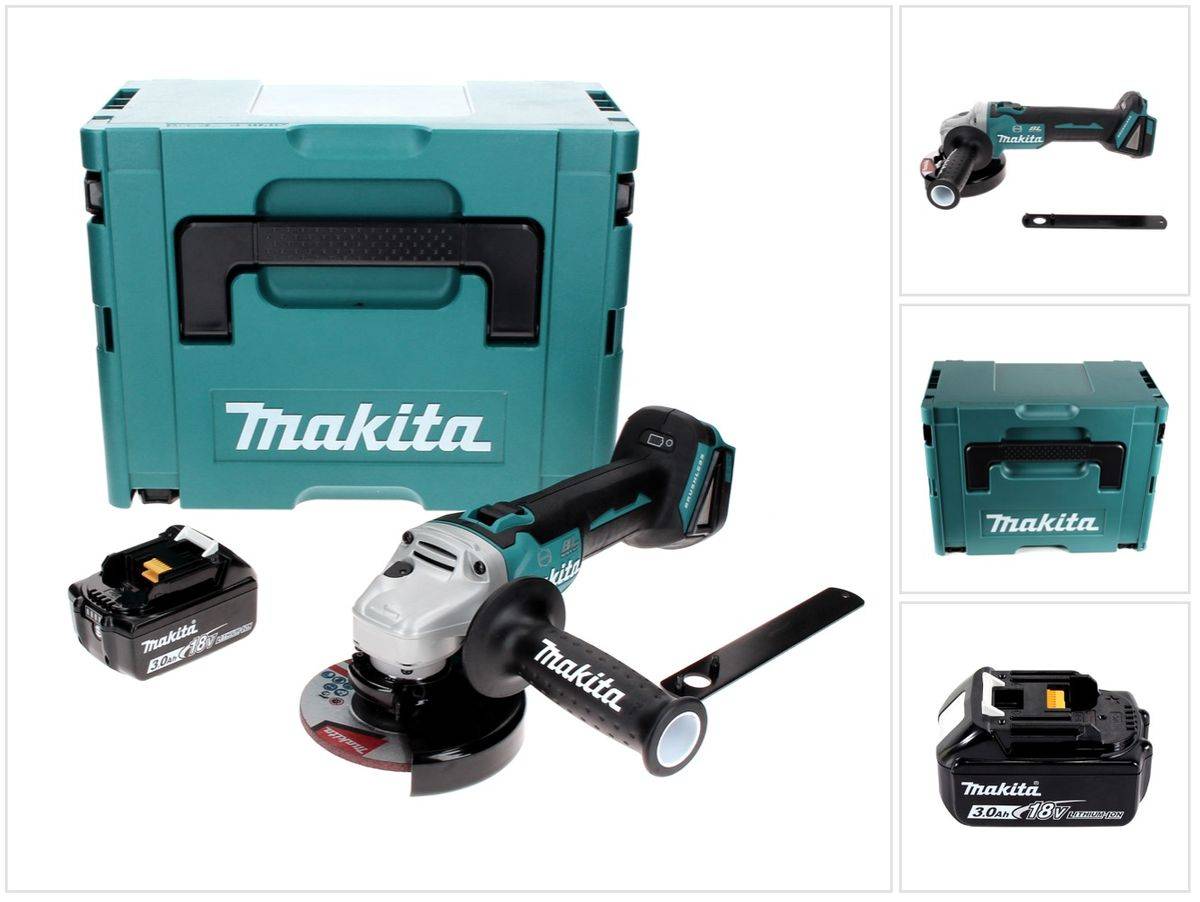 Makita DGA 506 F1J Akku Winkelschleifer 18 V 125 mm Brushless + 1x Akku 3,0 Ah + Makpac - ohne Ladegerät