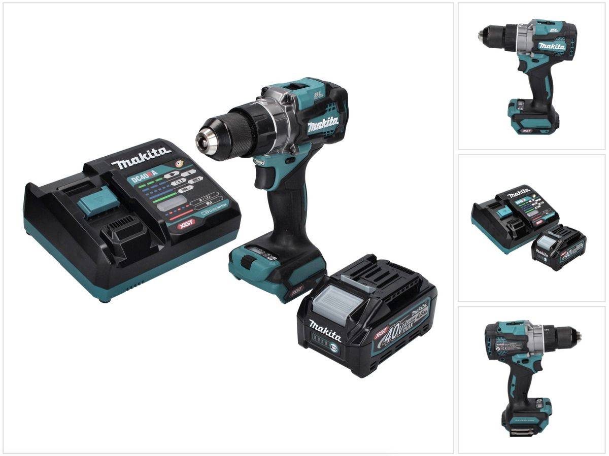 Makita DF 001 GM1 Akku Bohrschrauber 40 V max. 140 Nm XGT Brushless + 1x Akku 4,0 Ah + Ladegerät