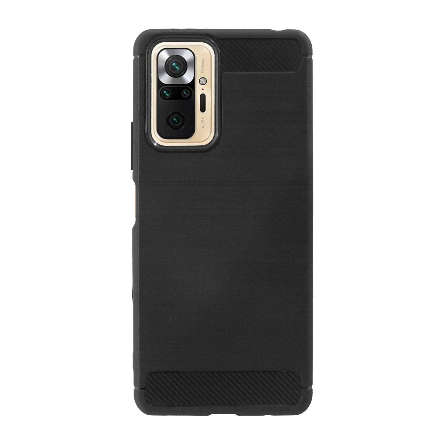 Silikon Hülle Carbon für XIAOMI REDMI NOTE 10 PRO MAX Case TPU Soft Handyhülle Cover Schutzhülle Schwarz