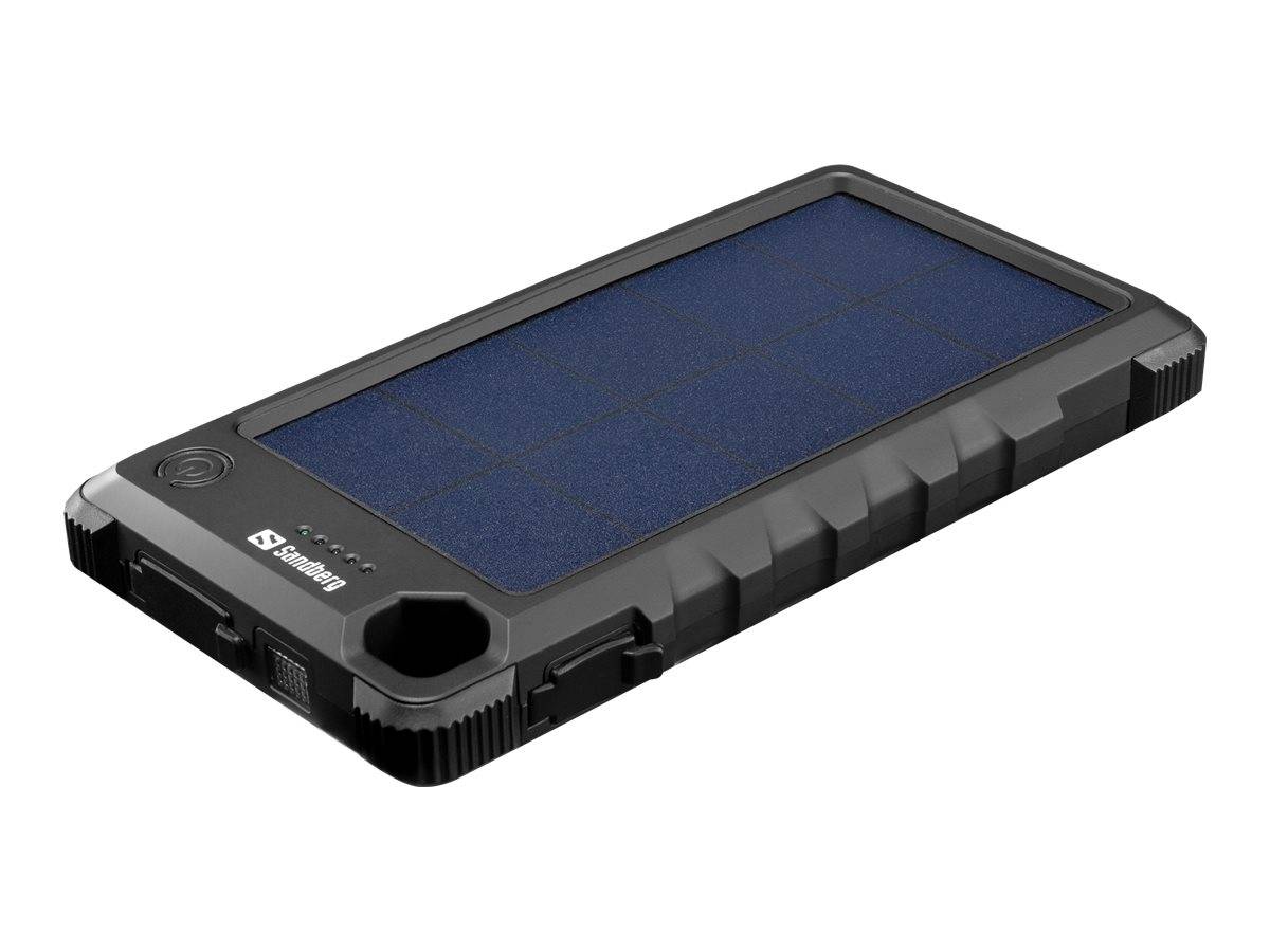 Sandberg Outdoor Solar Powerbank 10000 - Solar-Powerbank - 10000 mAh - 37 Wh - 3 A (USB, 24 pin USB-C)