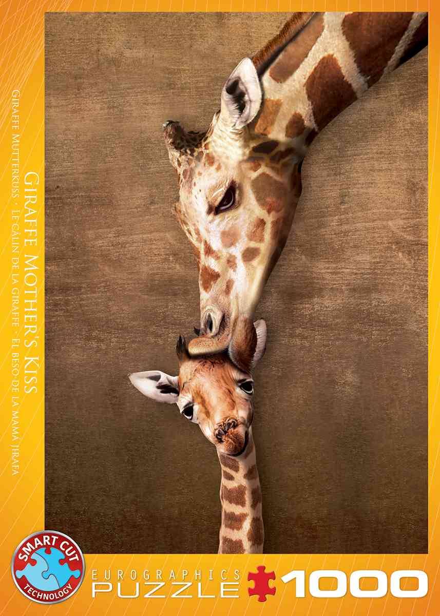 Eurographics 6000-0301 - Giraffenmutterkuss, Puzzle Giraffe Mutterkuss, Anzahl Teile: 1000, Maße (B/H): 48 x 68 cm, Eurographics-Puzzle, Smart Cut Te