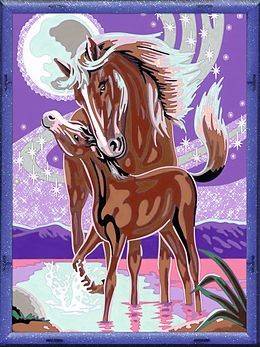 Ravensburger 28555 - Malen nach Zahlen, Perdegeflüster Mit Glitzer zum Verzieren!