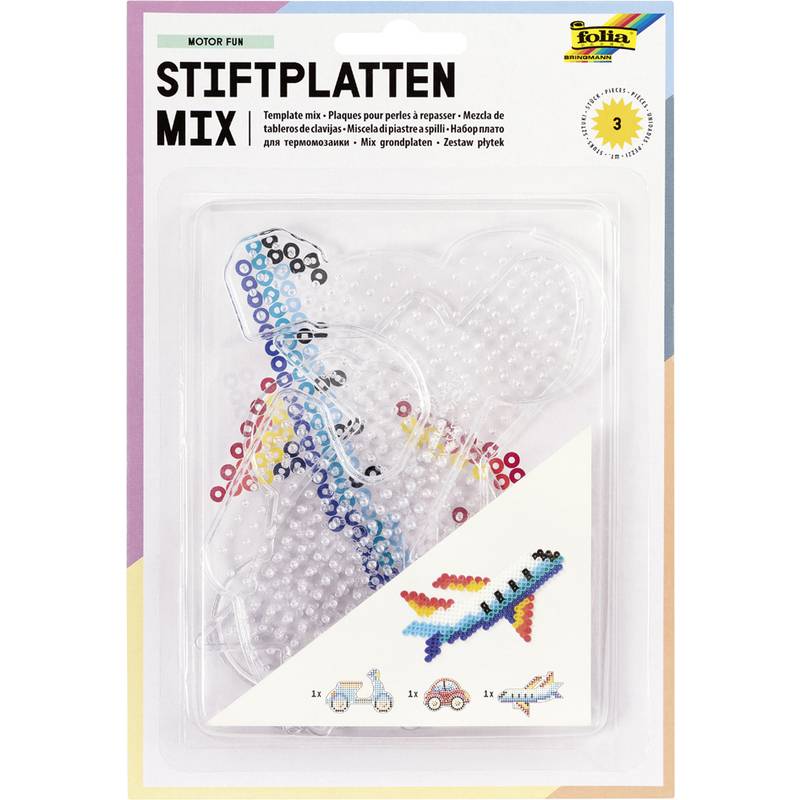 folia Bügelperlen Stiftplatten FAHRZEUGE, sortiert