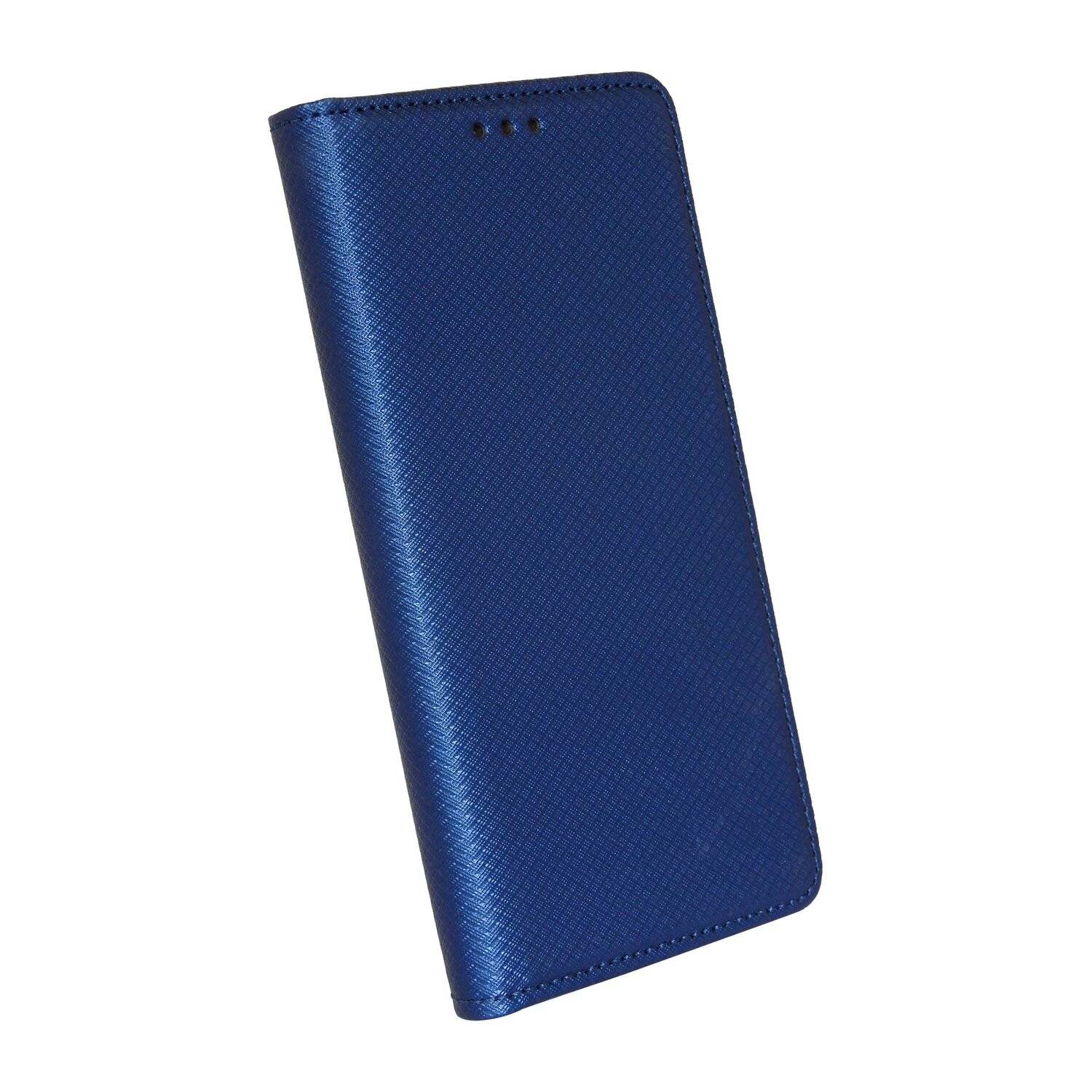 Buch Tasche "Smart" kompatibel mit SAMSUNG GALAXY XCOVER 5 (G525F) Handy Hülle mit Standfunktion, Kartenfach Blau
