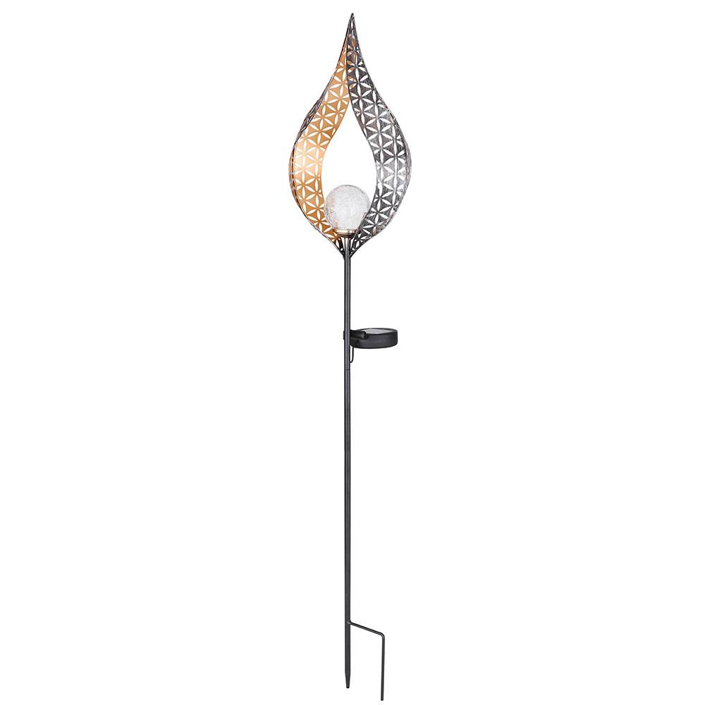 Solarleuchte Flamme Garten Solarstab für Außen Solar Garten Deko für Außen, mit Erdspieß und Lichteffekt, 1x LED warmweiß, H 90 cm