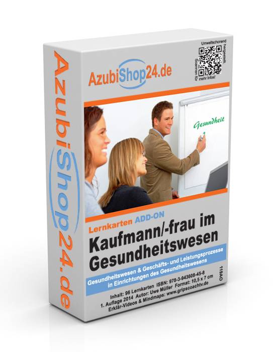 AzubiShop24.de Add-on-Lernkarten Kaufmann/-frau im Gesundheitswesen Gesundheitswesen + Geschäfts- und Leistungsprozesse in Einrichtungen des