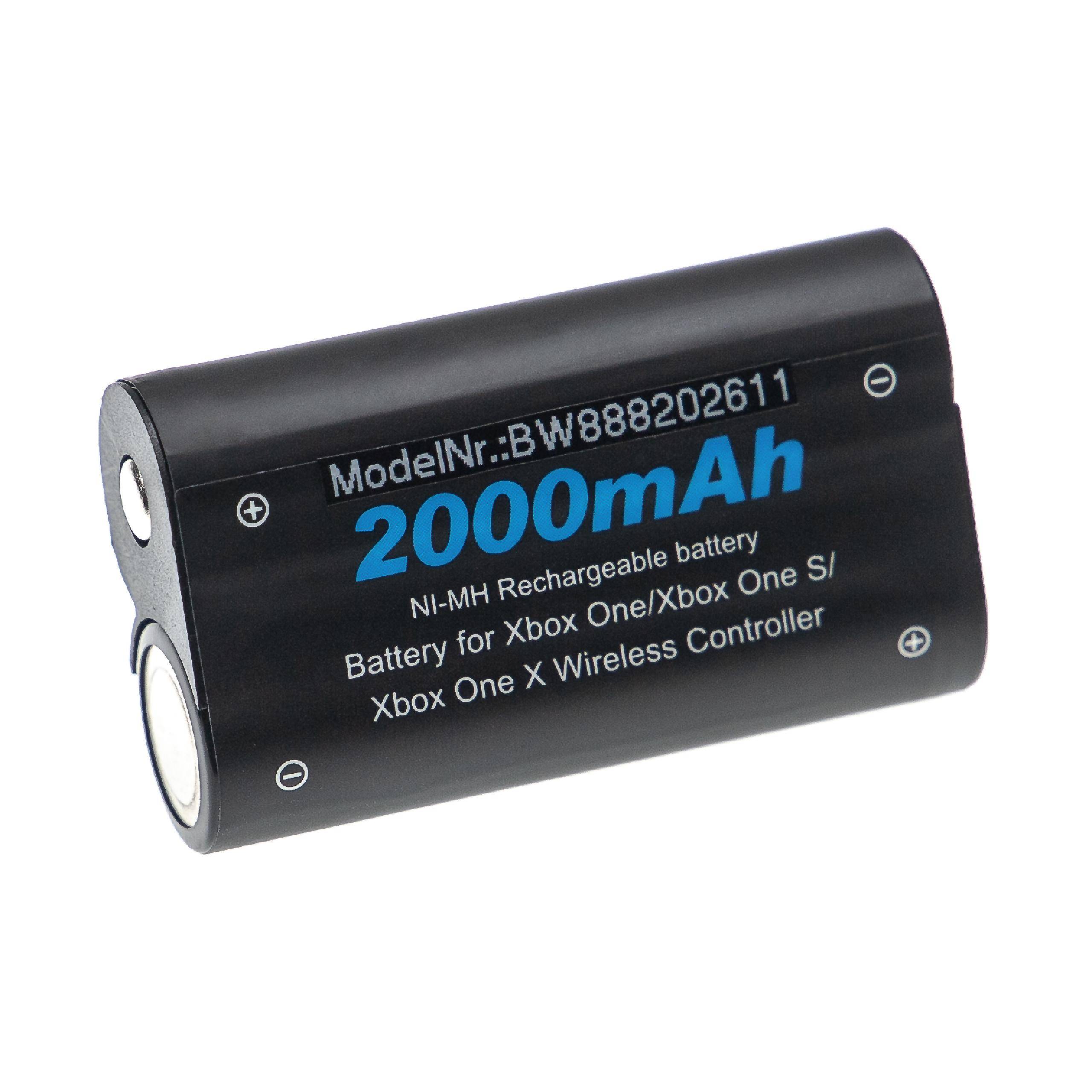 vhbw Akku kompatibel mit Microsoft Xbox One, One Elite, One X, One S Controller (2000 mAh, 2,4 V, NiMH)