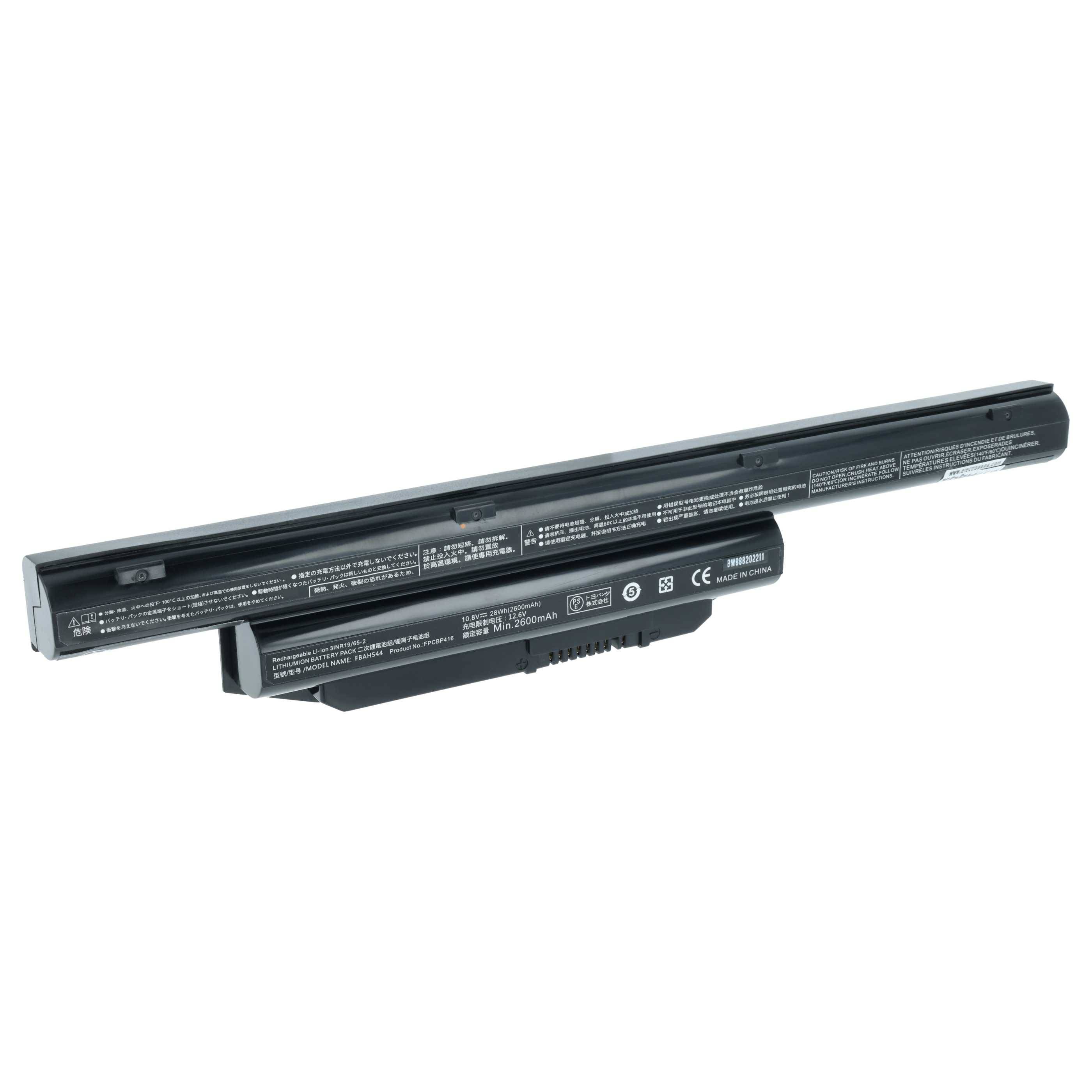 vhbw Akku Ersatz für Fujitsu FPCBP405Z, FPCBP405, FPBO311S, FPBO300S, FPB0313S für Notebook (2000 mAh, 10,8 V, Li-Ion)