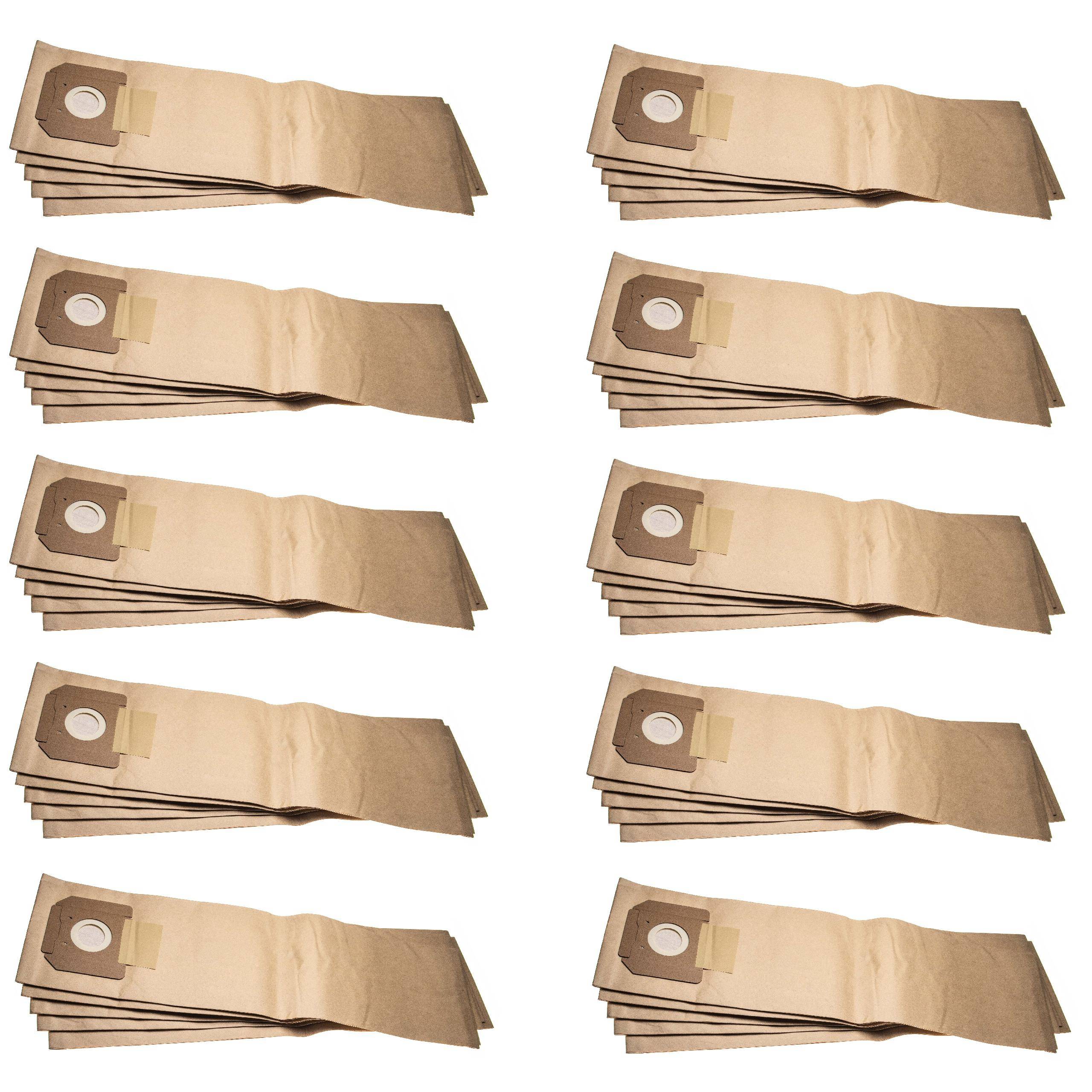 vhbw 50x Staubsaugerbeutel kompatibel mit Kärcher NT 611 Eco, NT 611 Eco M, NT 611 Eco M A, NT 611 Eco TE Staubsauger - Papier, 75,5cm x 20cm, braun