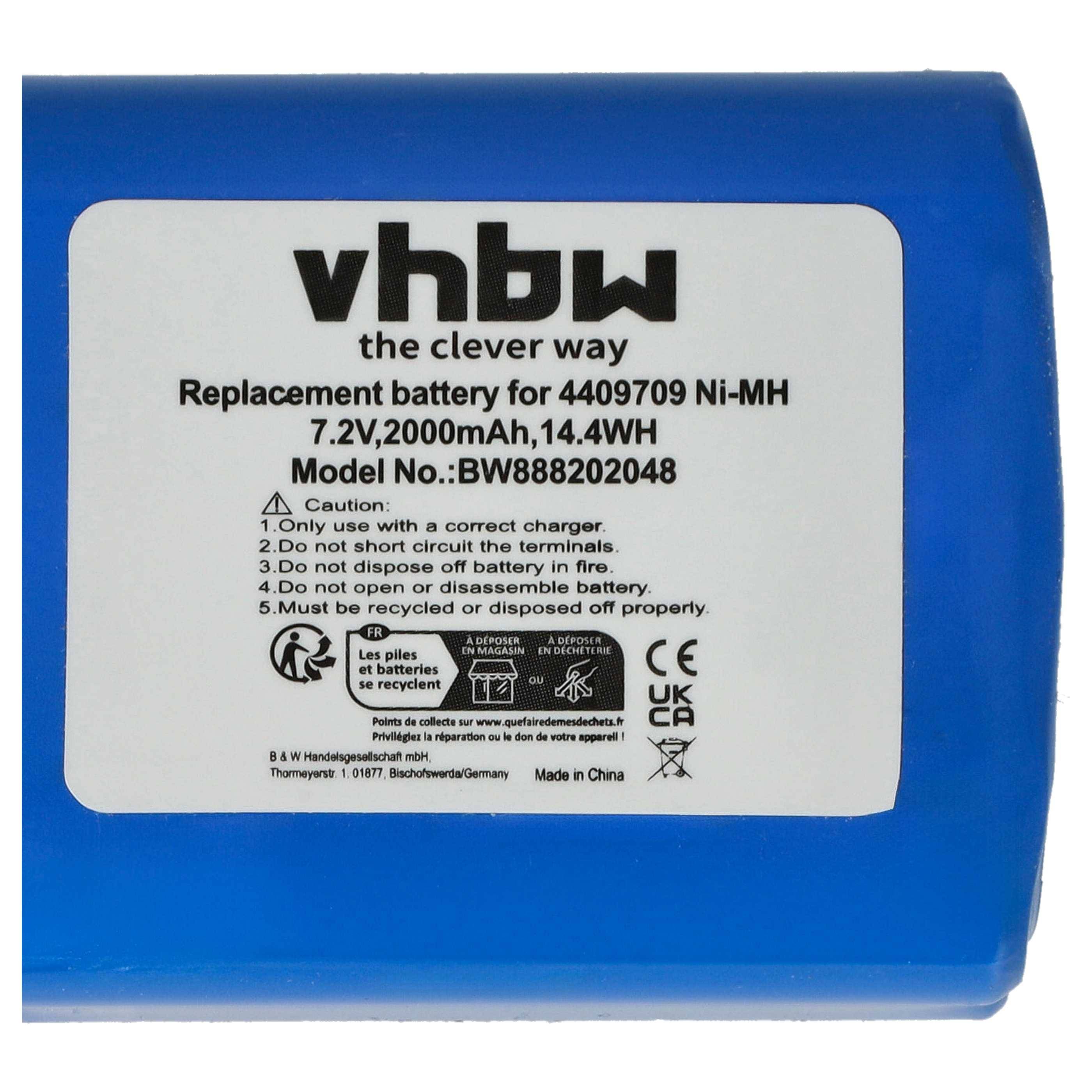 vhbw Akku kompatibel mit Proscenic Pro JoJo T1, Pro Jojo, SEVEN SMITH Saugroboter (2000 mAh, 7,2 V, NiMH)