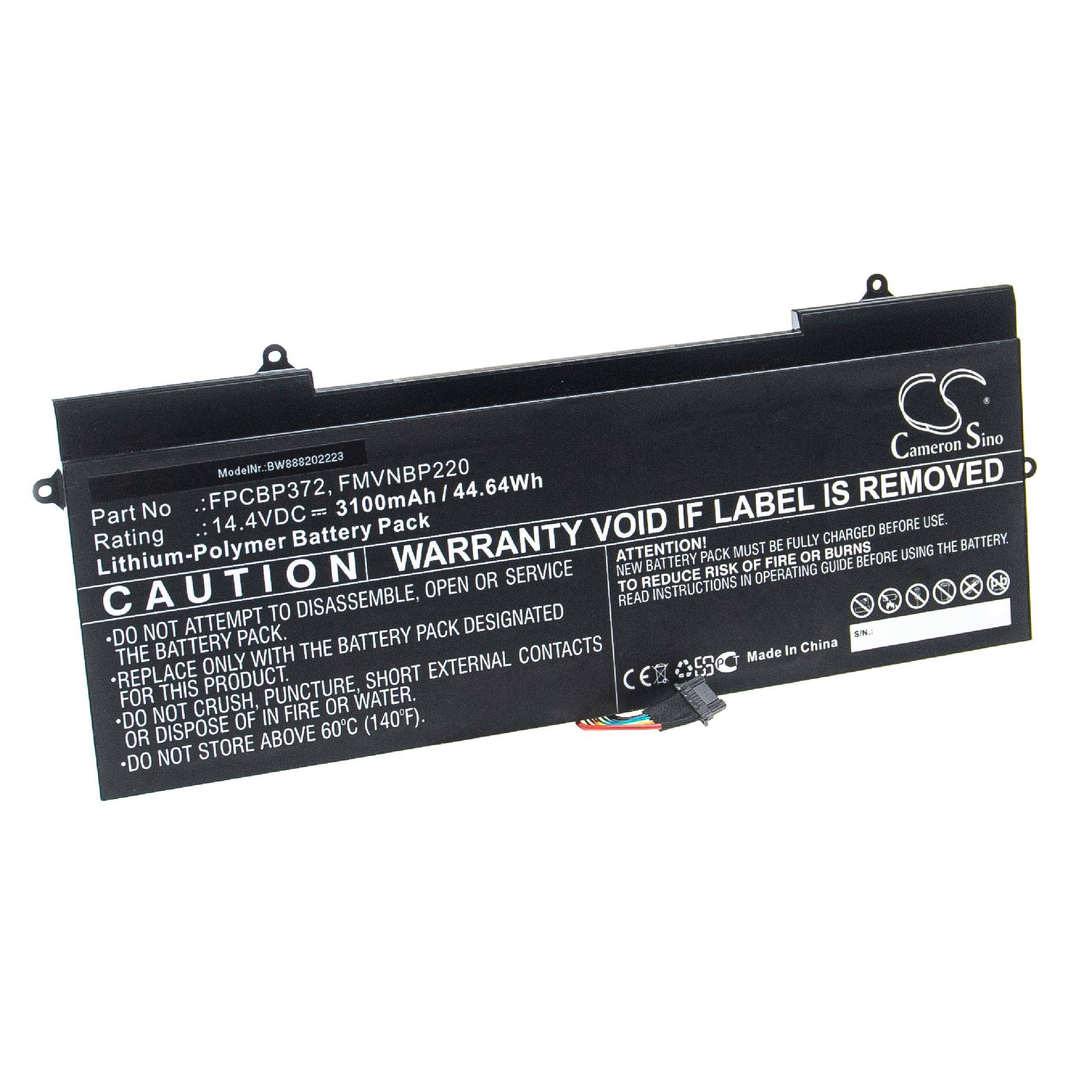 vhbw Akku Ersatz für Fujitsu FMVNBP220, FPCBP372 für Notebook (3100mAh, 14,4V, Li-Polymer)
